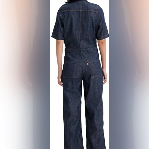 Short sleeve denim jumpsuit - Picture 2 of 2